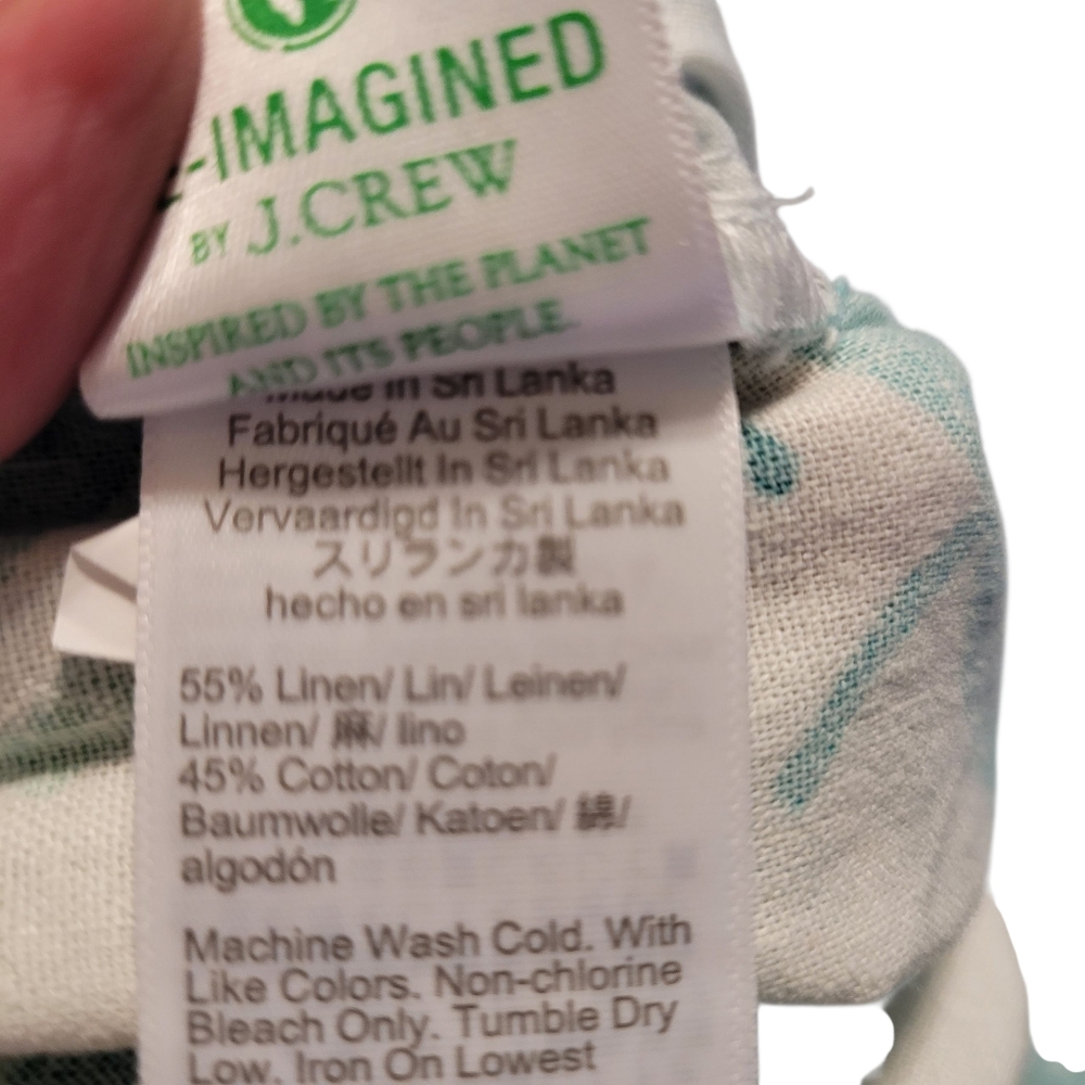 J. Crew linen blend palm leaf drawstring waist pants - 8.            G19 - Picture 8 of 8